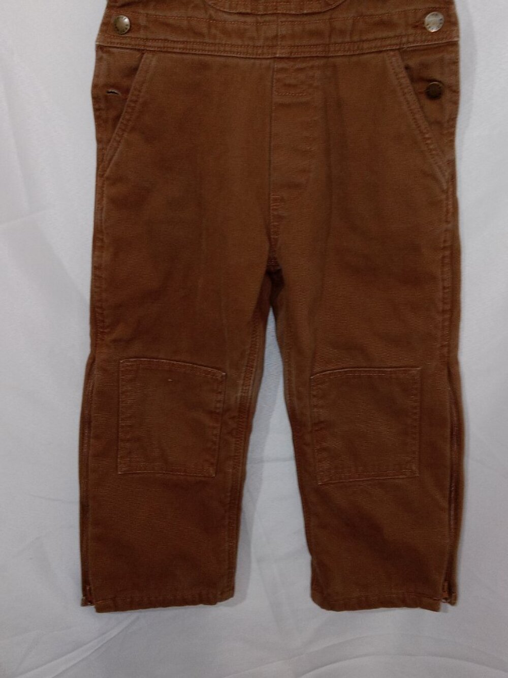 Five Brother Kids Insulated Duck Canvas Bib Overalls Youth Size S Brown Workwear - Picture 3 of 15